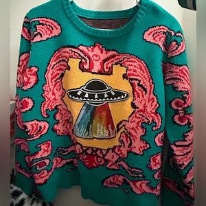 🛸👽Vintage embroidered knit sweater/jumper